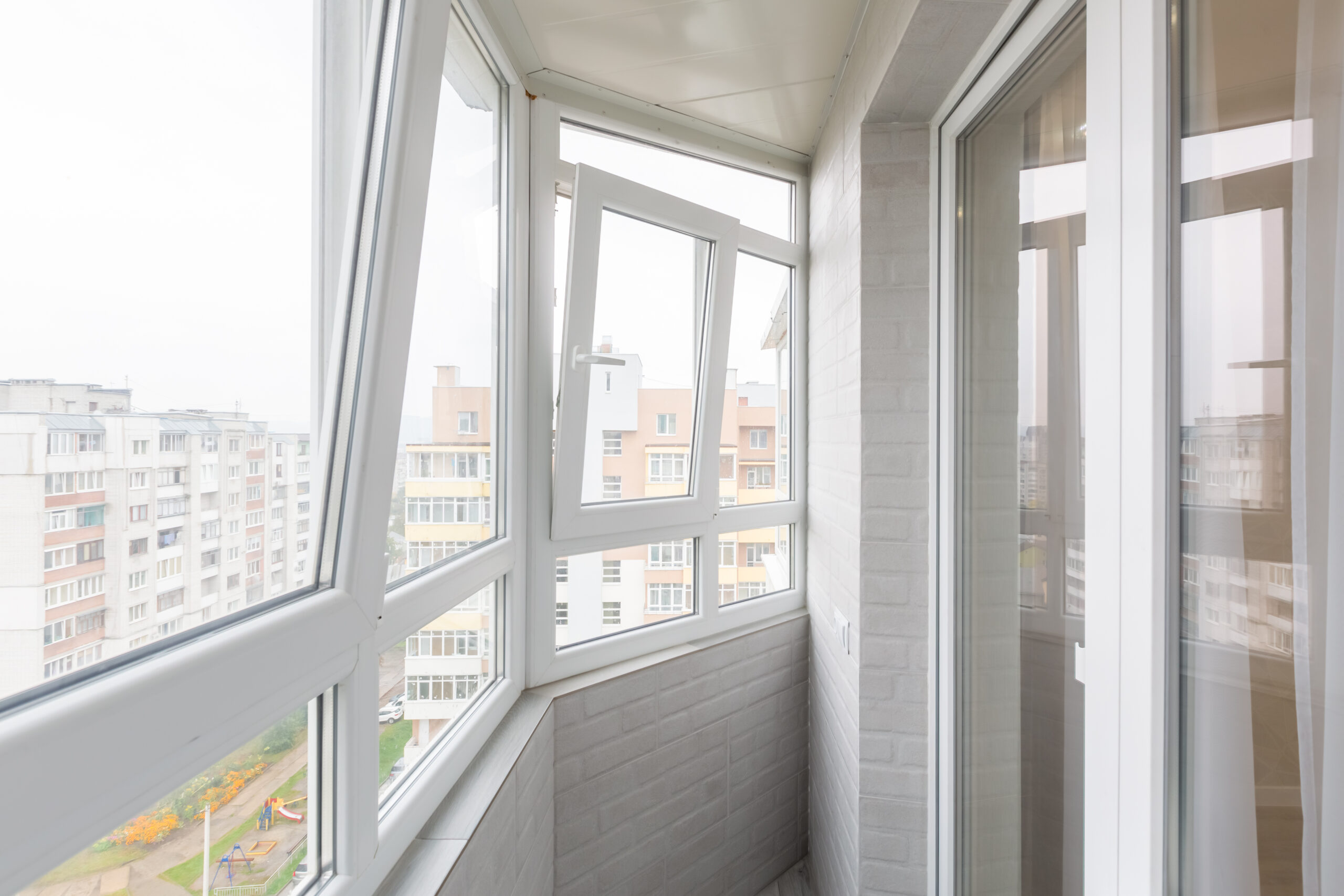 Interior photo of an empty balcony in an apartment